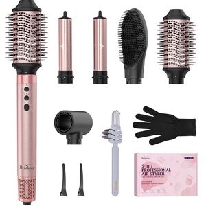 Brightup 5 in 1 Air Styler, 1400W High Speed Hair Dryer Brush, Professional Auto